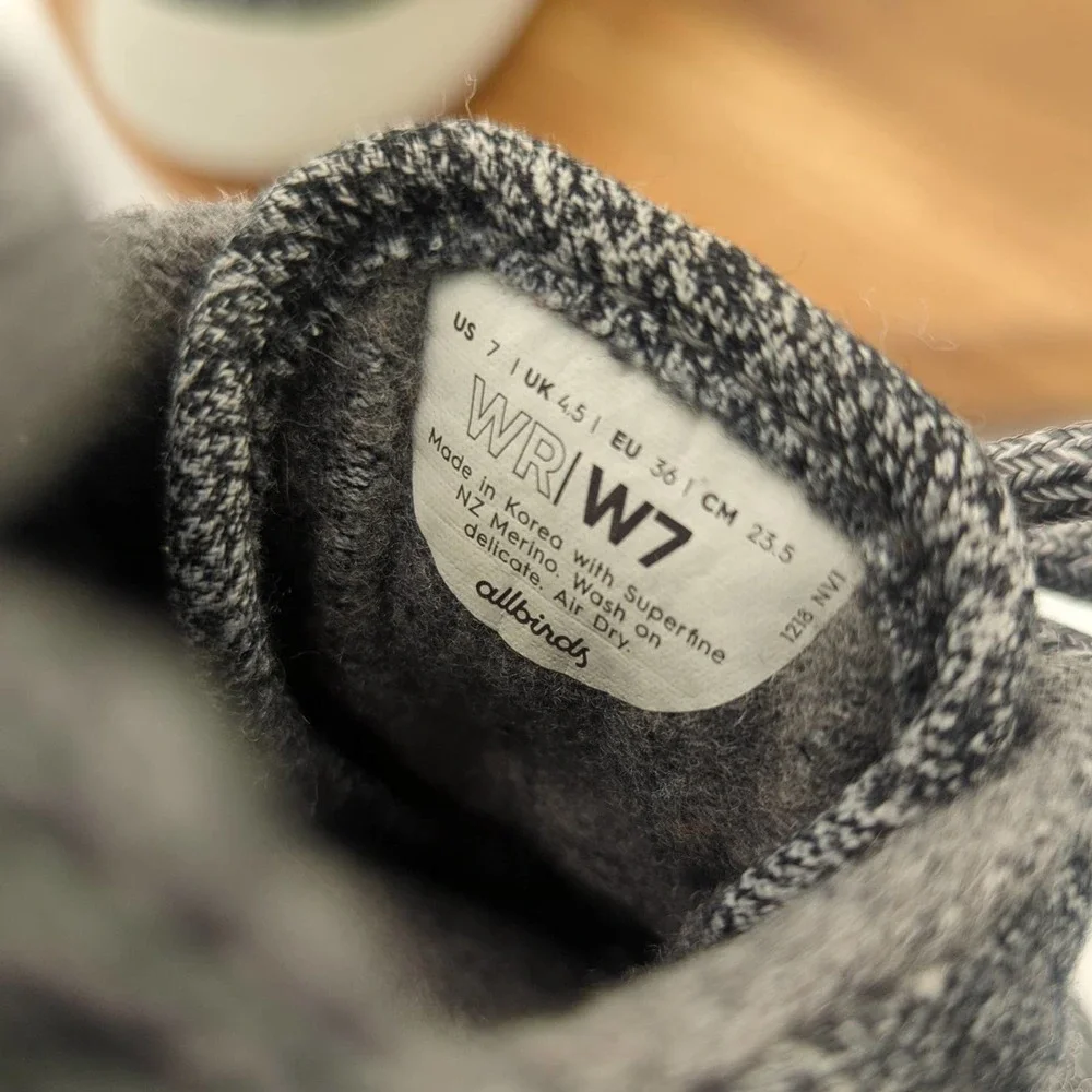 Allbirds Women's The Wool Runners Grey‎ Trail Running Shoes Size 7 Running